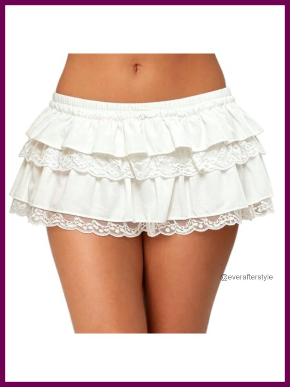 Ruffle Lace Mini Skirt Low Rise Tiered Bloomer Skort